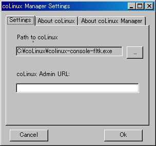 coLinux Manager Settings